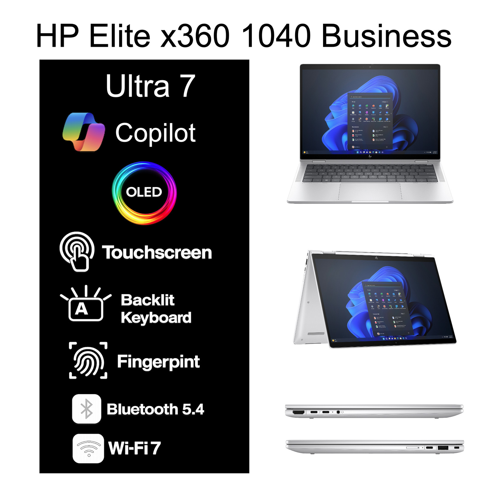 HP Elite x360 14.0″ 2880×1800 Intel Ultra 7-155H 32GB RAM 2TB SSD Windows 11 Pro