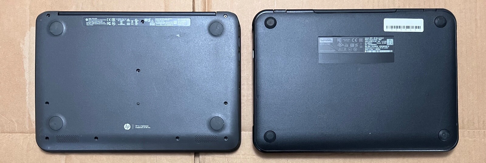 Lot of 2 Defective Chromebooks HP 11 G5 TPN-Q151 Intel Celeron + Lenovo 80SF
