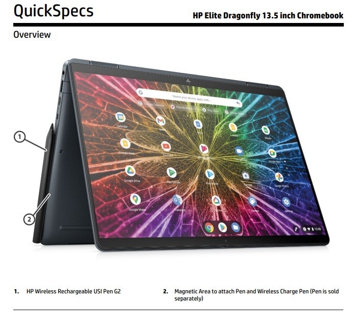 HP Elite Dragonfly Touch 13 X360 Laptop Chromebook PC 13.3″ i7 16GB ChromeOS