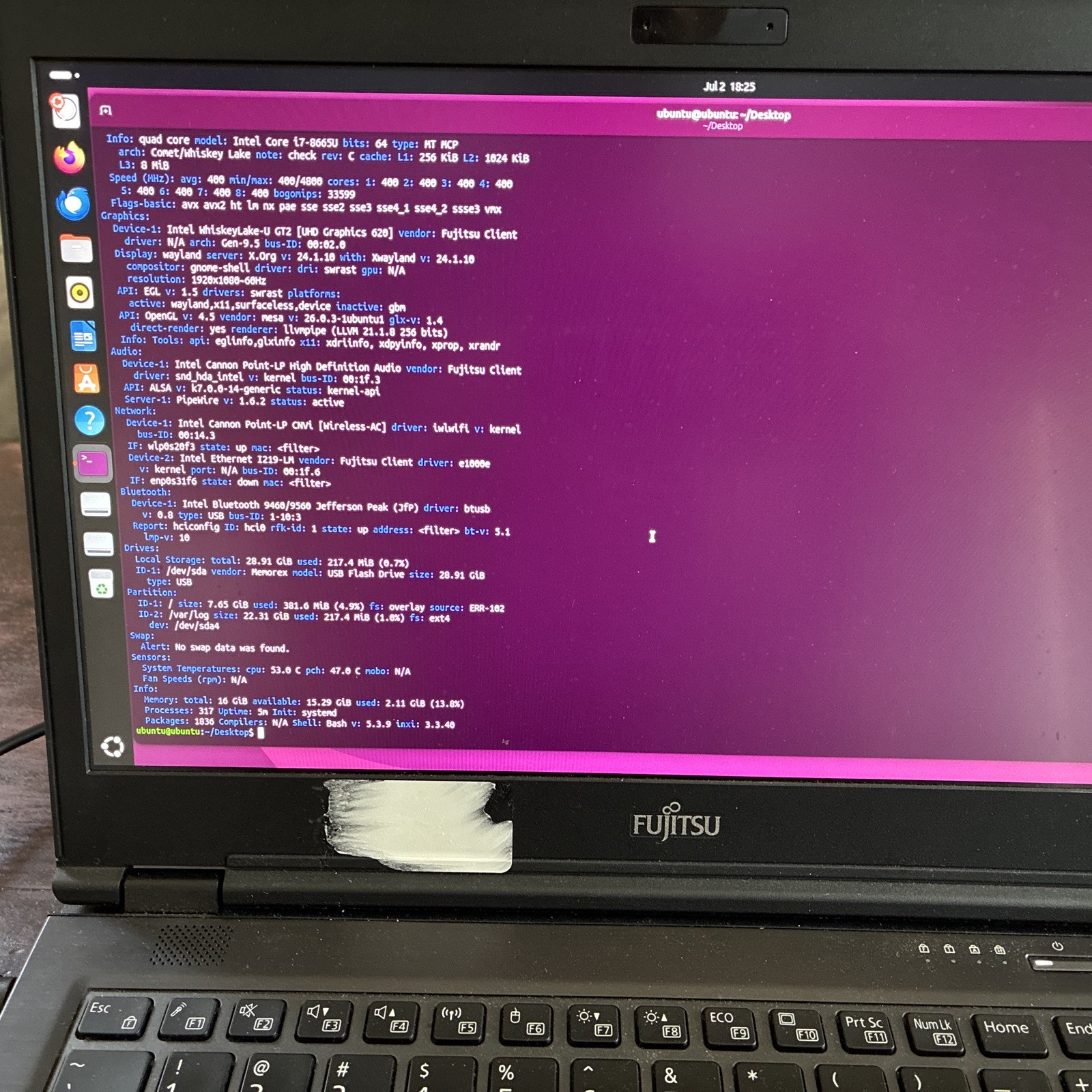 Fujitsu Lifebook U749 14″ i7-8665U 4.80GHz 16GB Ram – No SSD / Read Descrip
