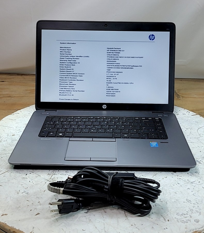 HP ELITEBOOK 850 G1 E3W18UT-ABA Laptop Intel I5-4300U 4GB 500GB