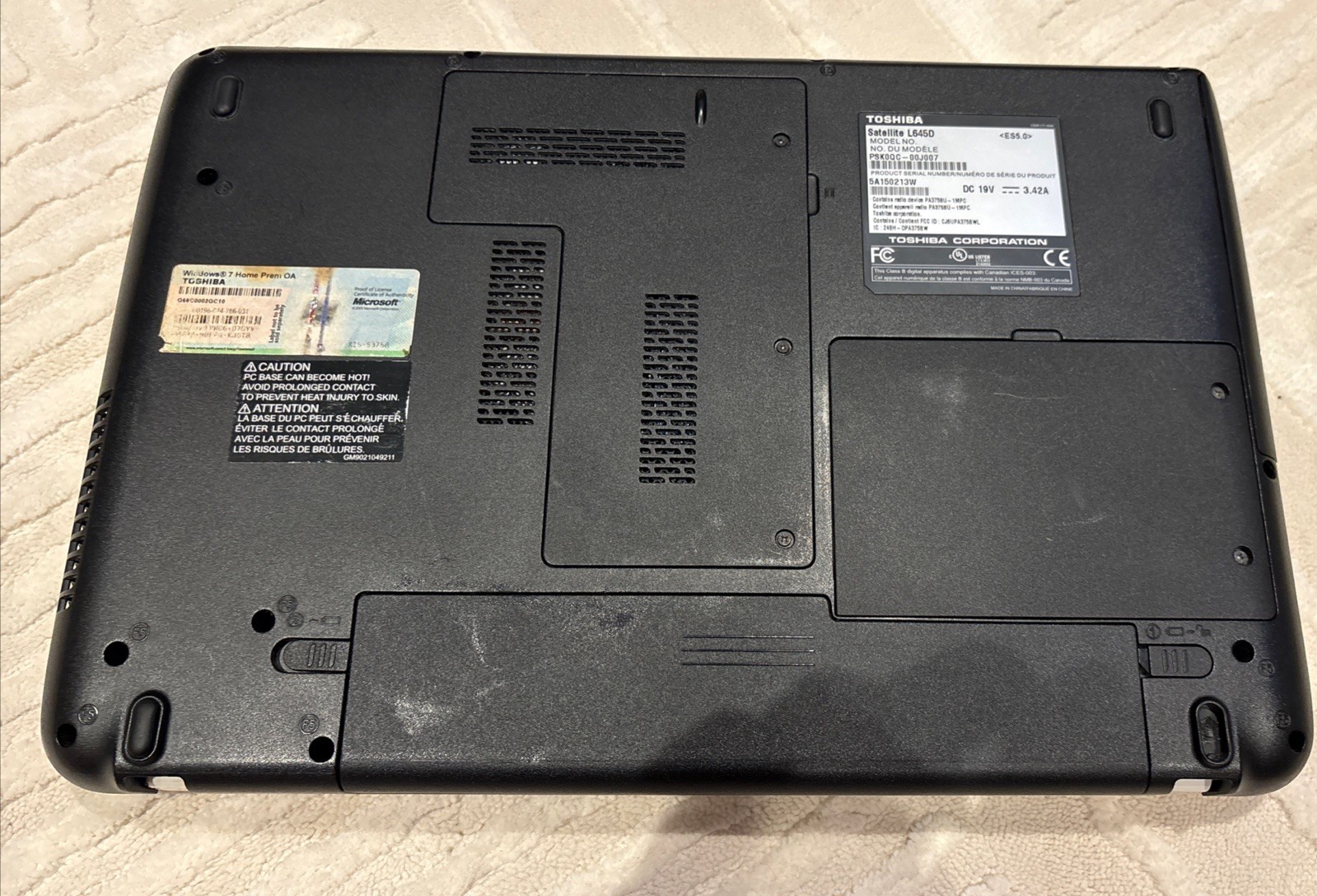TOSHIBA SATELLITE L645D – FOR PARTS
