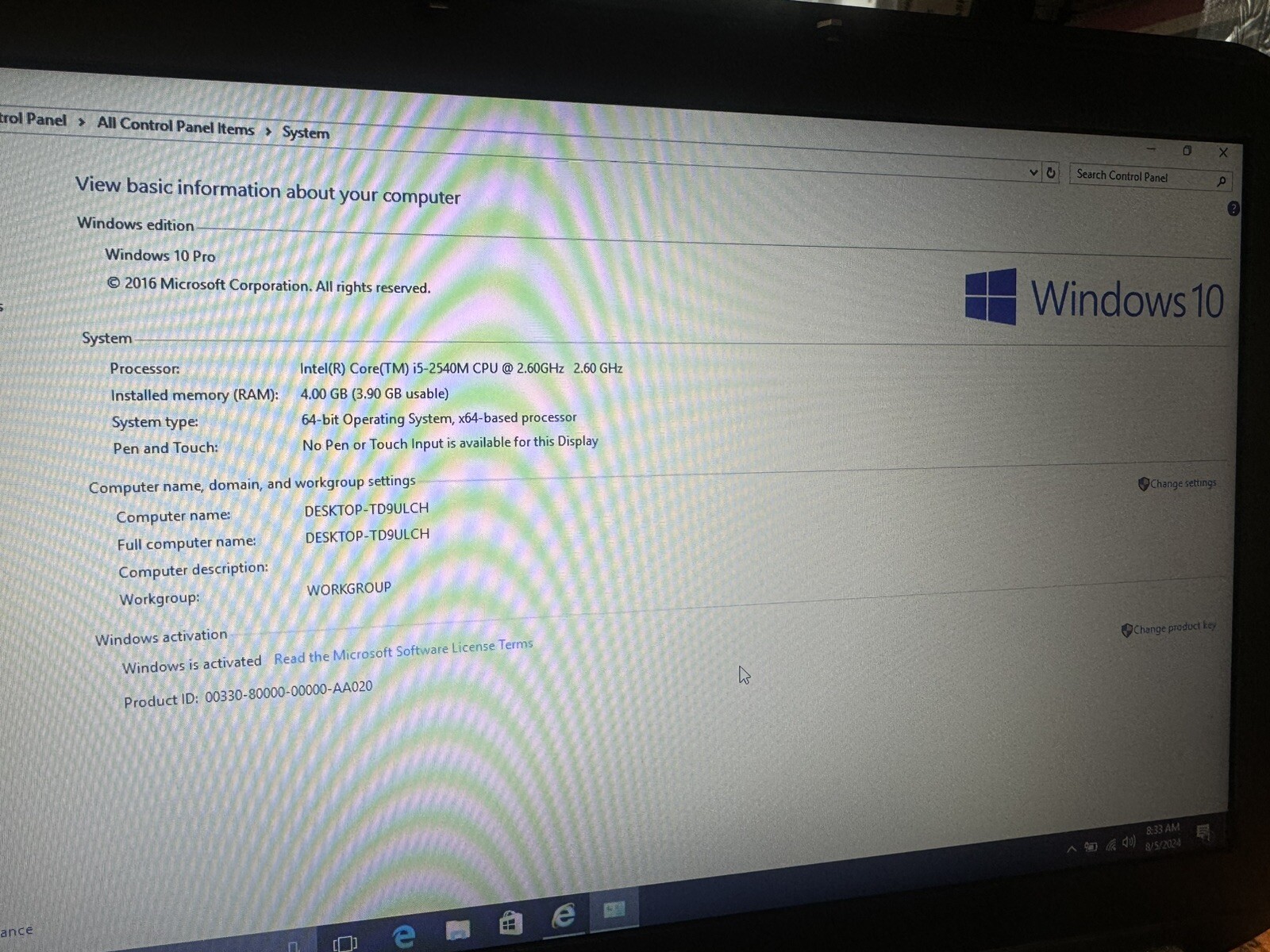 Dell Latitude E5520 Laptop Win10pro64 i5 2.40ghz 160gb 4GB #002