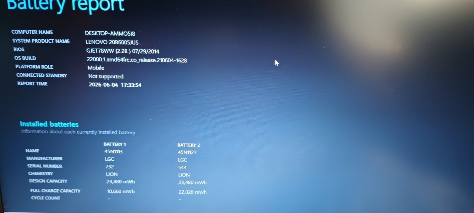 63194 ThinkPadT440 w/charger&2batteries.i5-4300U.8GB.128GB SSD.W11 Pro.14″.Nice!