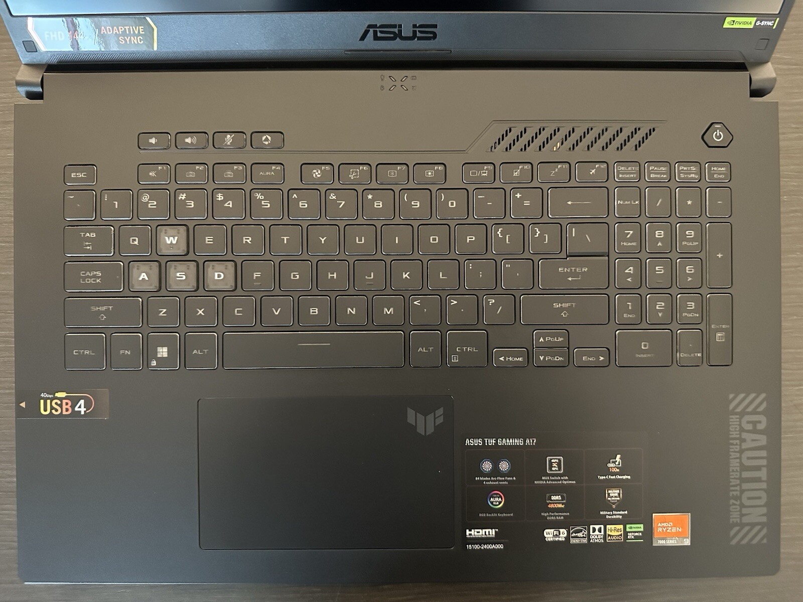 ASUS TUF Gaming A17 RYZEN 7940HS RTX4060 FA707XV – ASIS – NO RETURNS *read desc*