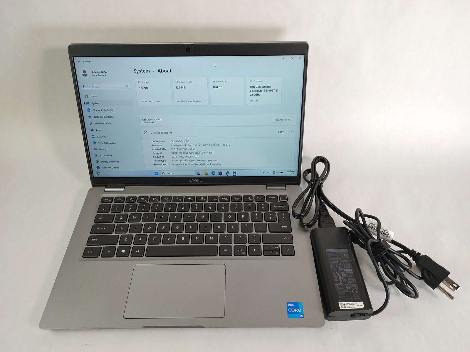 Dell Latitude 5420 Core i5-1145G7 2.60 GHz 16 GB DDR4 512 GB NVMe Windows 11 Pro