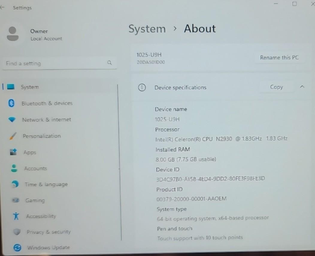 Lenovo Thinkpad Yoga 11e 3rd Gen Intel Celeron N3160 8GB RAM 360GB W Charger GT0