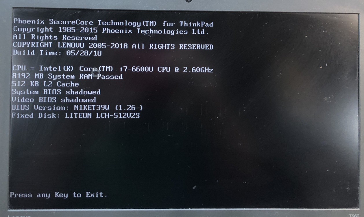 Lenovo ThinkPad T560 15.6″ | i7-6600U @ 2.6GHz | 8GB RAM | 512GB SSD | No O/S