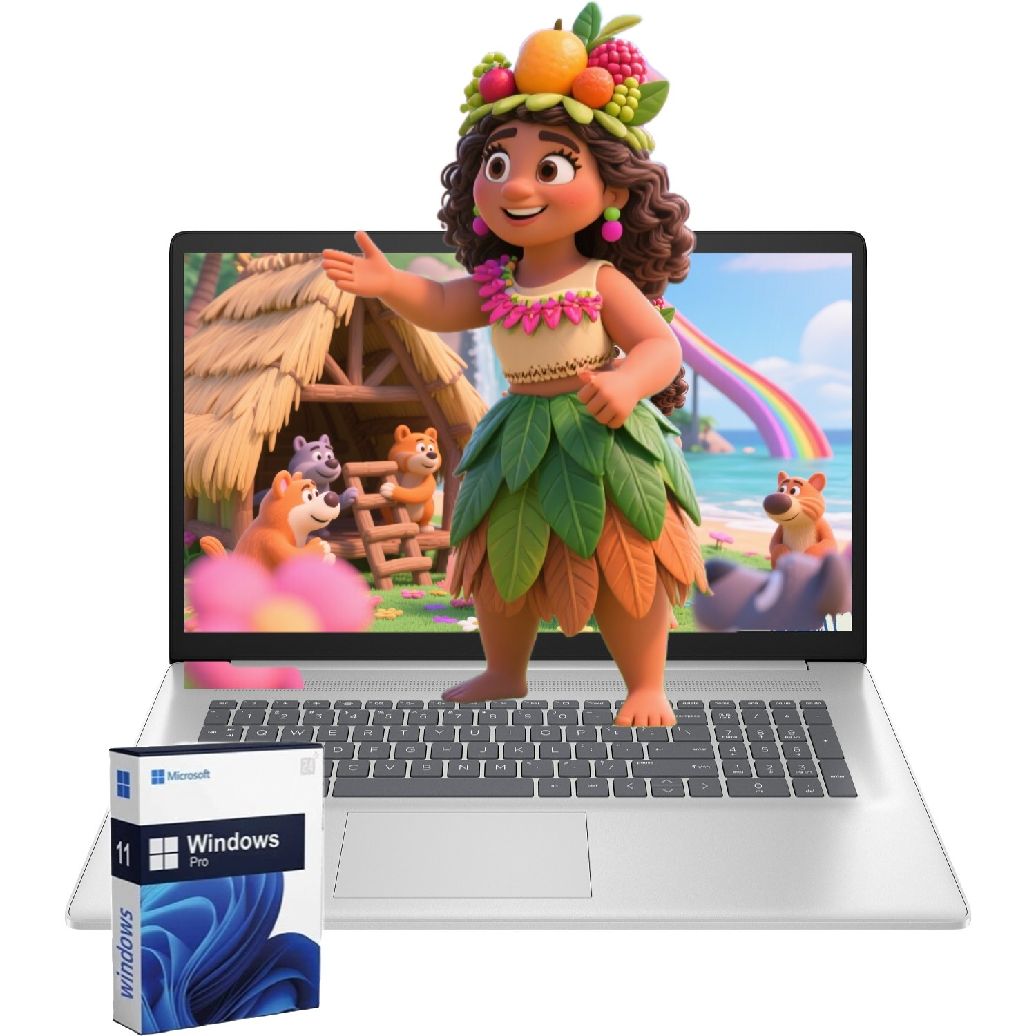 HP 17.3″Touch Laptop computer AMD-R5-7530U UpTo 64GB RAM 2TB SSD Win 11 Pro