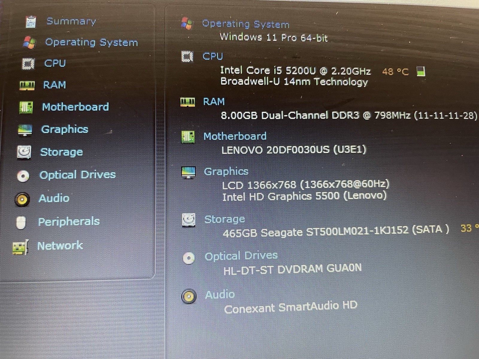 Lenovo Thinkpad Intel core I-5 , 2.20 Ghz, 8 Gig Ram, 500 GB Sata Hard disk
