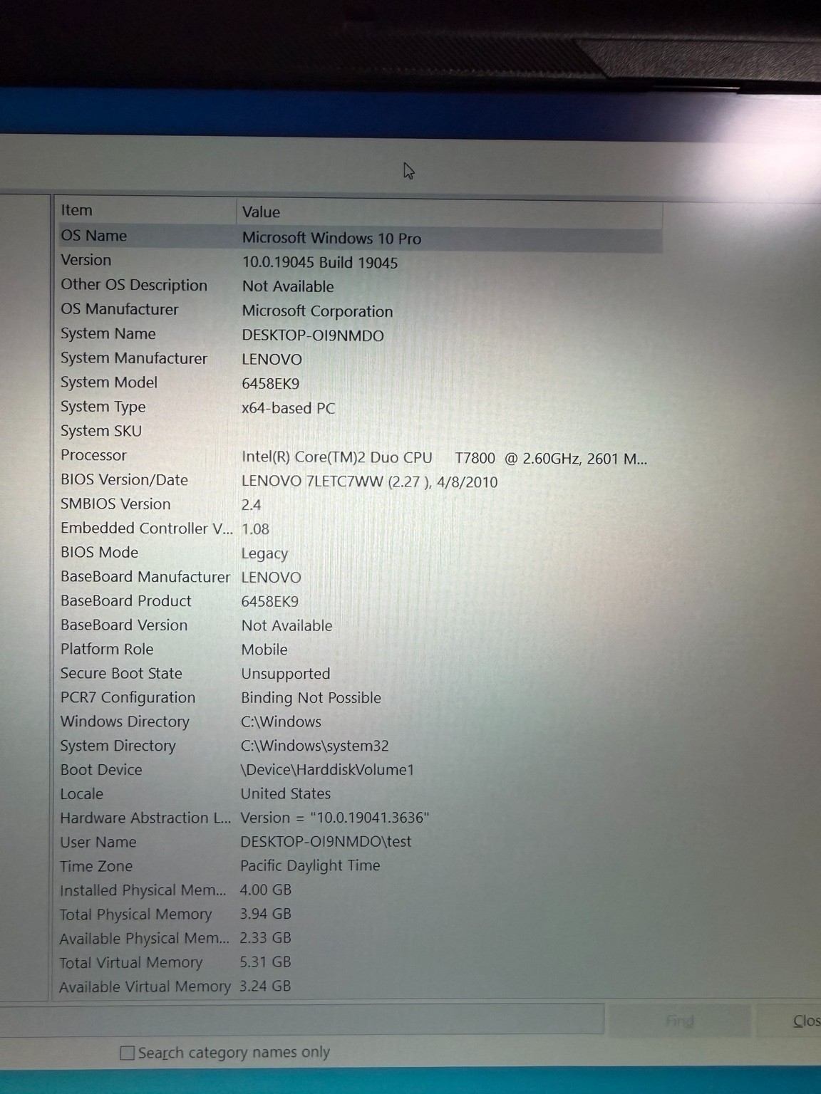 Rare Lenovo ThinkPad T61p 15.4″ WUXGA 1920×1200 T7800 4GB Win10 Pro Quadro FX570