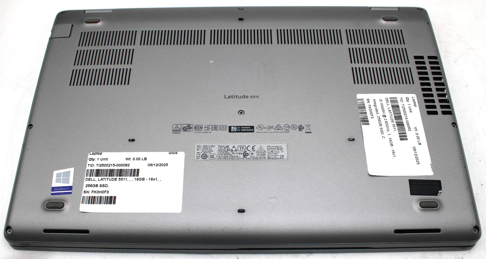 15.6″ Dell LATITUDE 5511 Laptop i5-10400H 2.60 16GB RAM 256GB SSD Win 11 Pro 27%