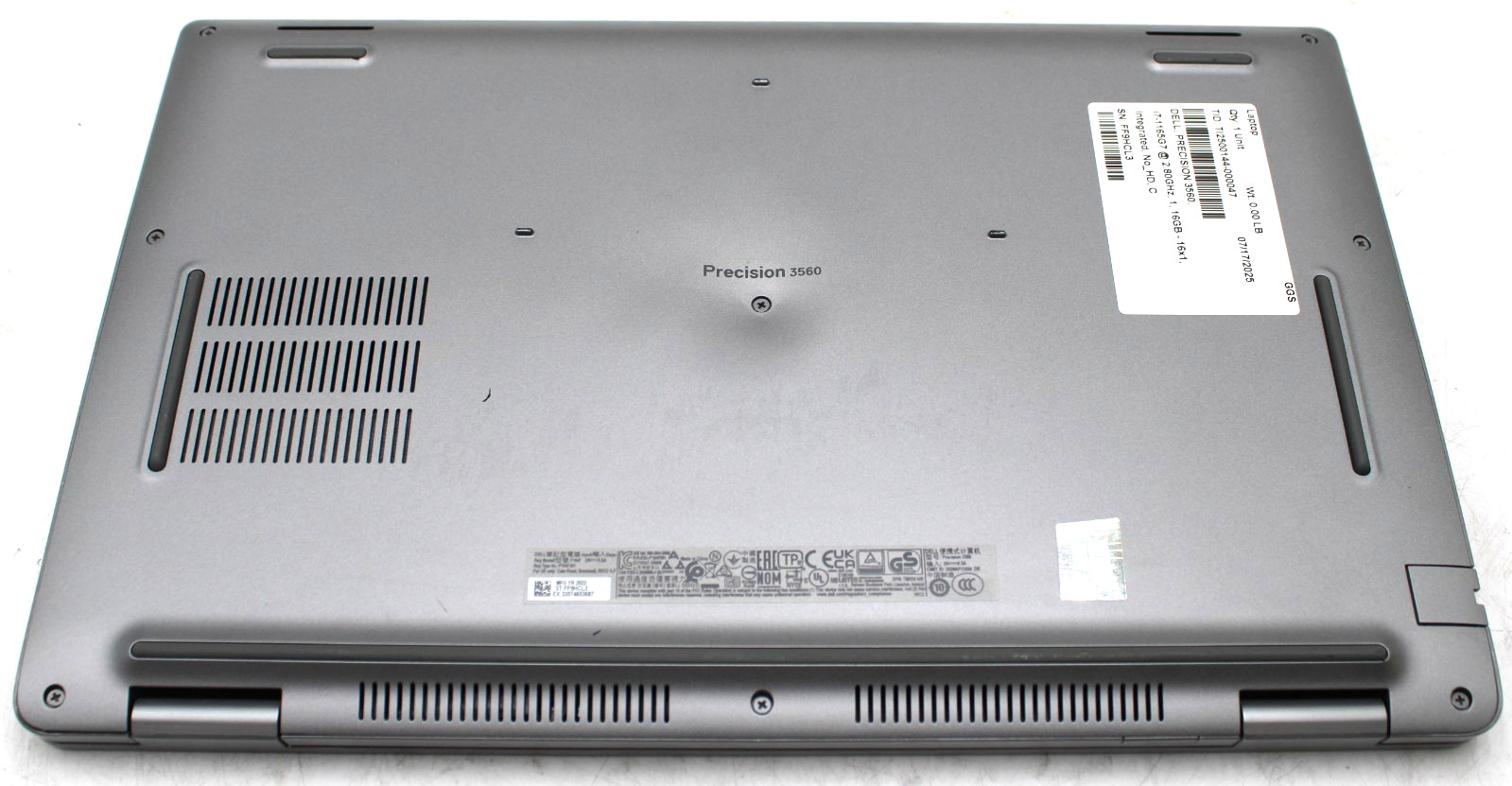 15.6″ Dell PRECISION 3550 Laptop i7-1165G7 2.80GHz 16GB DDR4 RAM no SSD/Battery