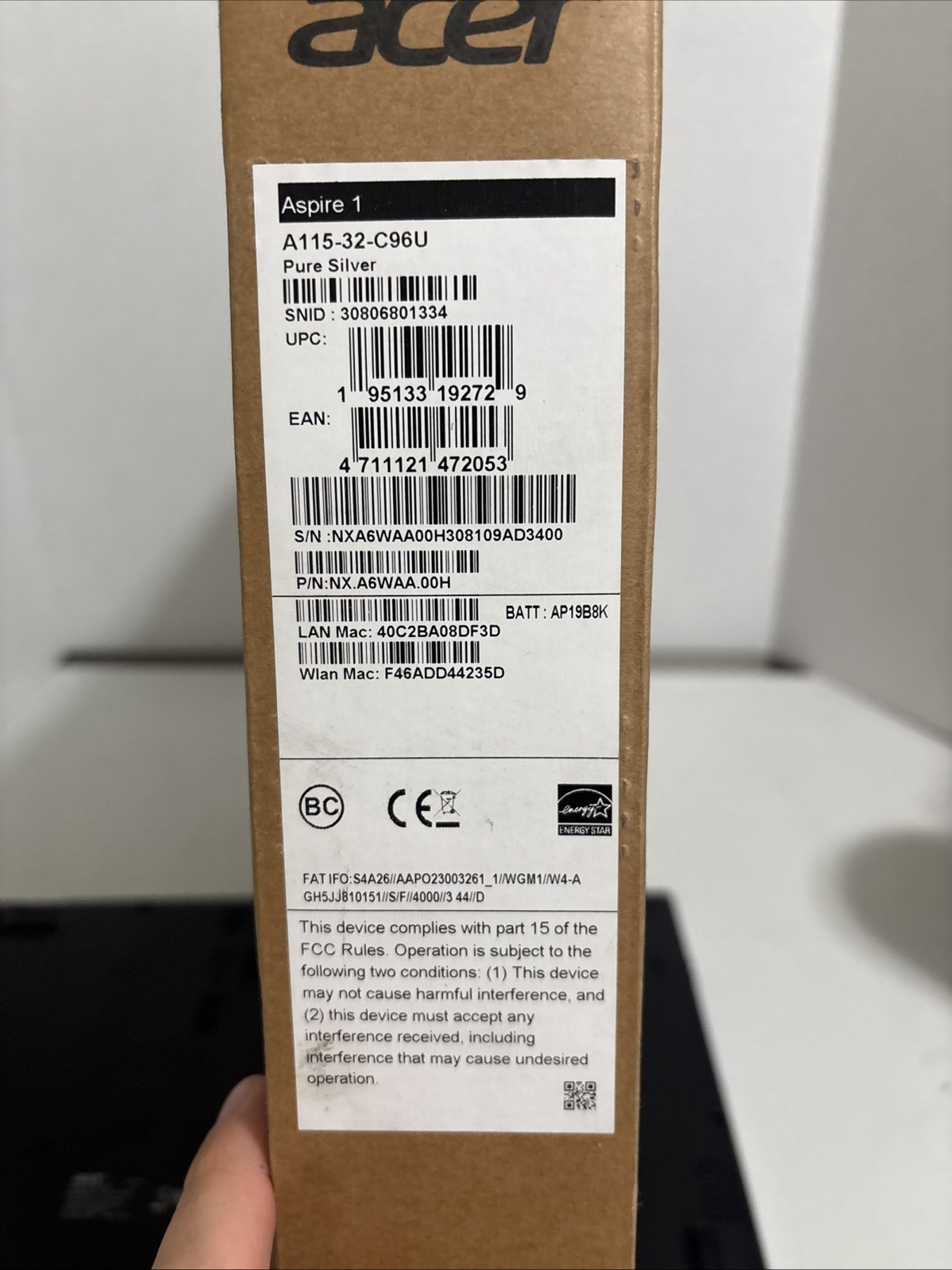 Acer Aspire 1 A115-32-C96U 15.6′ FHD Celeron N4500 128GB eMMC Slim Laptop AS IS