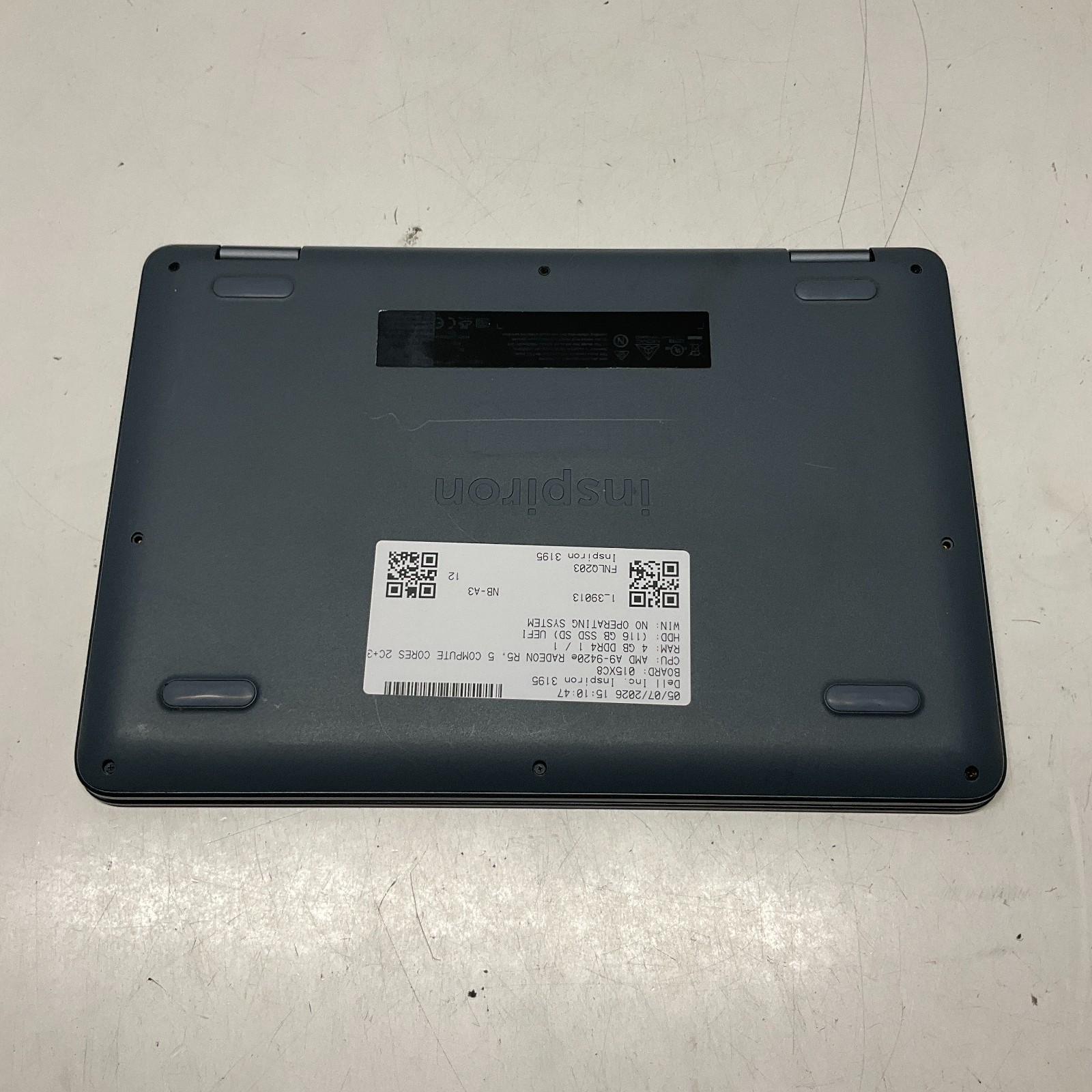 Dell Inspiron 3195 – 11.6″ Touch – AMD A9-9420e 4GB 128GB SSD NO OS Laptop