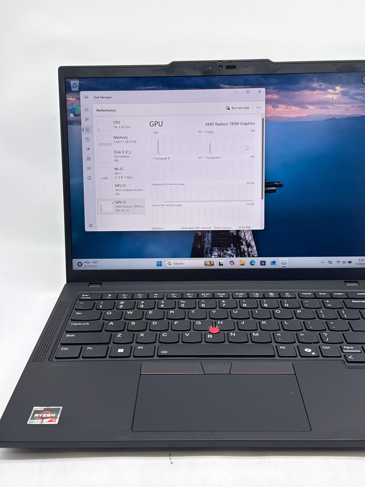 Lenovo ThinkPad P14s Gen 5 AMD Ryzen 7 Pro 8840HS 32GB Ram 2TB SSD – Used
