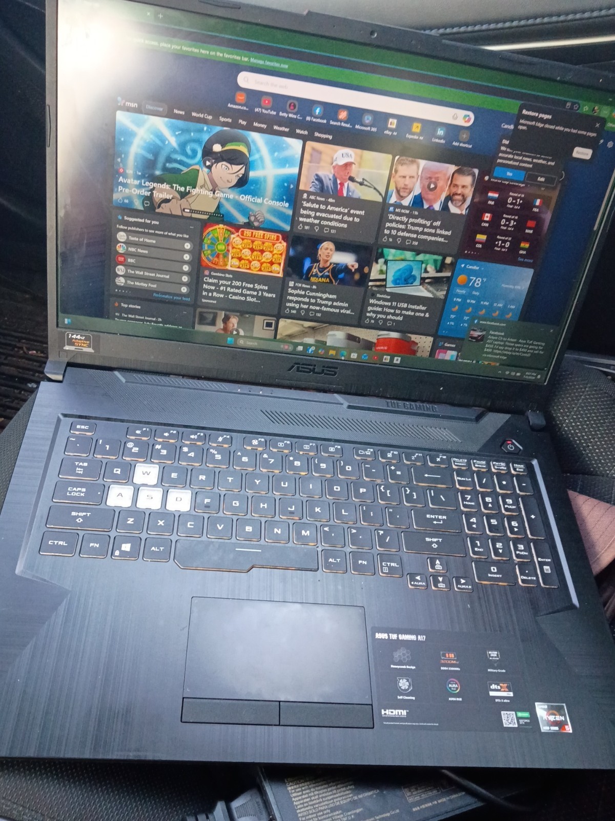 ASUS TUF Gaming A17 17.3″ (512GB, AMD Ryzen 5, 3.00 GHz, 8GB) Laptop – Black…
