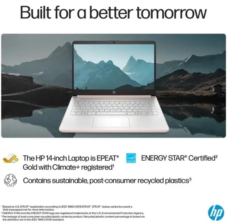 HP – 14″ Laptop – Intel Processor N150 – 4GB Memory – 128GB UFS – Pale Rose Gold
