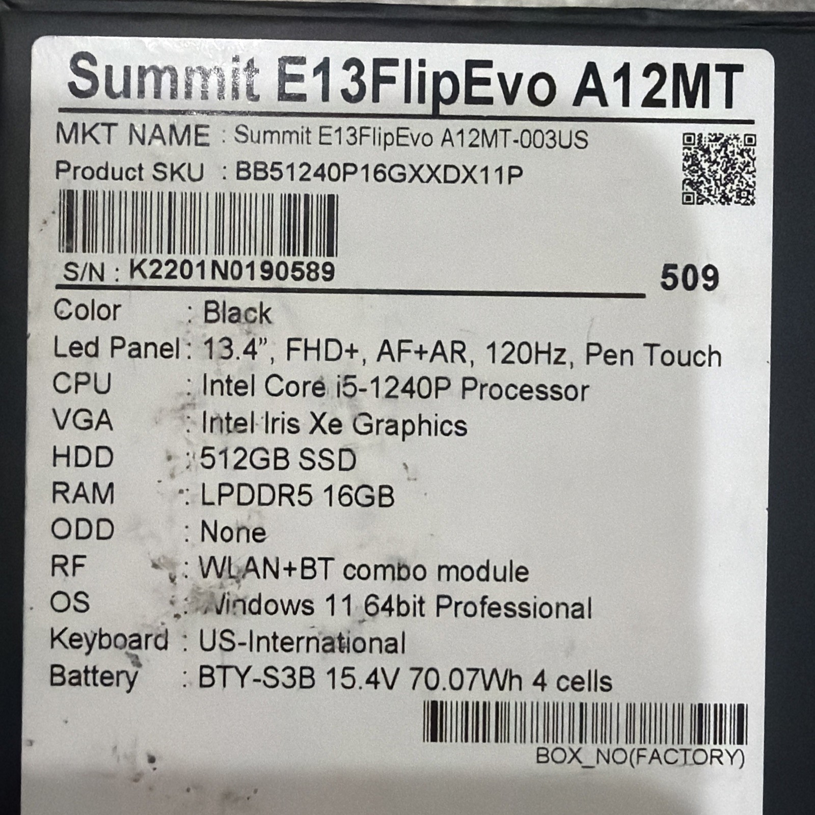 MSI SUME1313243 Summit E13 Flip Evo 13.4″ Touch 2-in-1 Core i5-124p 16GB /512GB