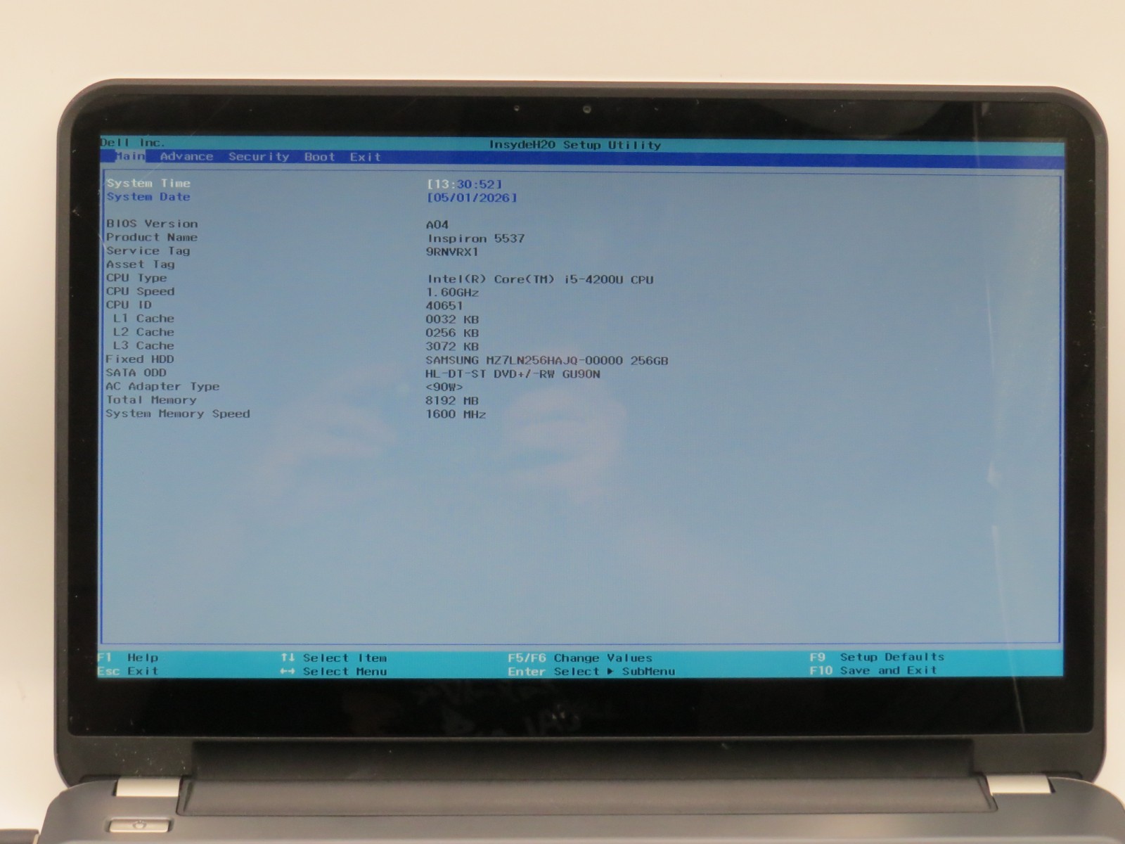 Dell Inspiron 15R 5537 | i5-4200U@1.8GHz | 8GB DDR3 | 256GB SSD | 15.6″ | No OS