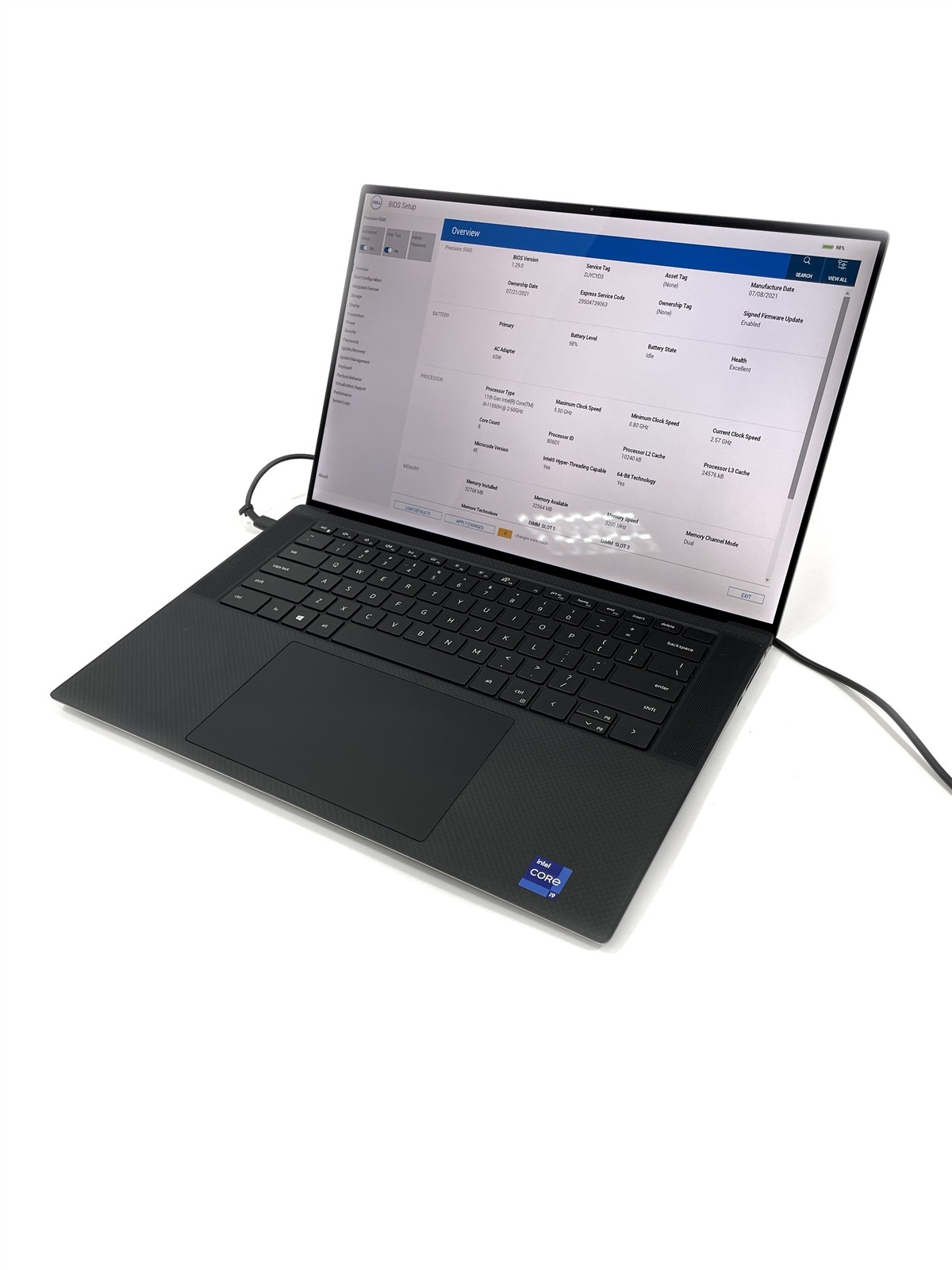 Dell Precision 5560 Laptop i9-11950H 256GB SSD 32GB RAM RTX A2000 – Win 11 Pro