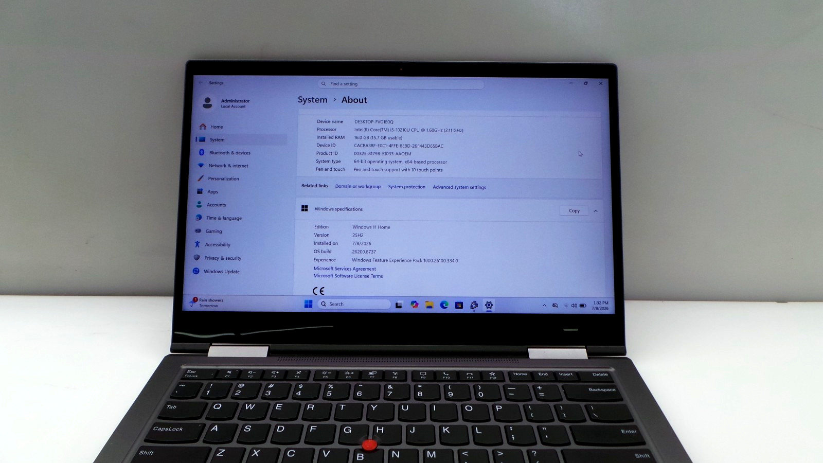 Lenovo ThinkPad X1 Yoga Gen 5 14″ 2-in-1 i5-10210U 16GB RAM 256GB SSD WIN 11 PRO