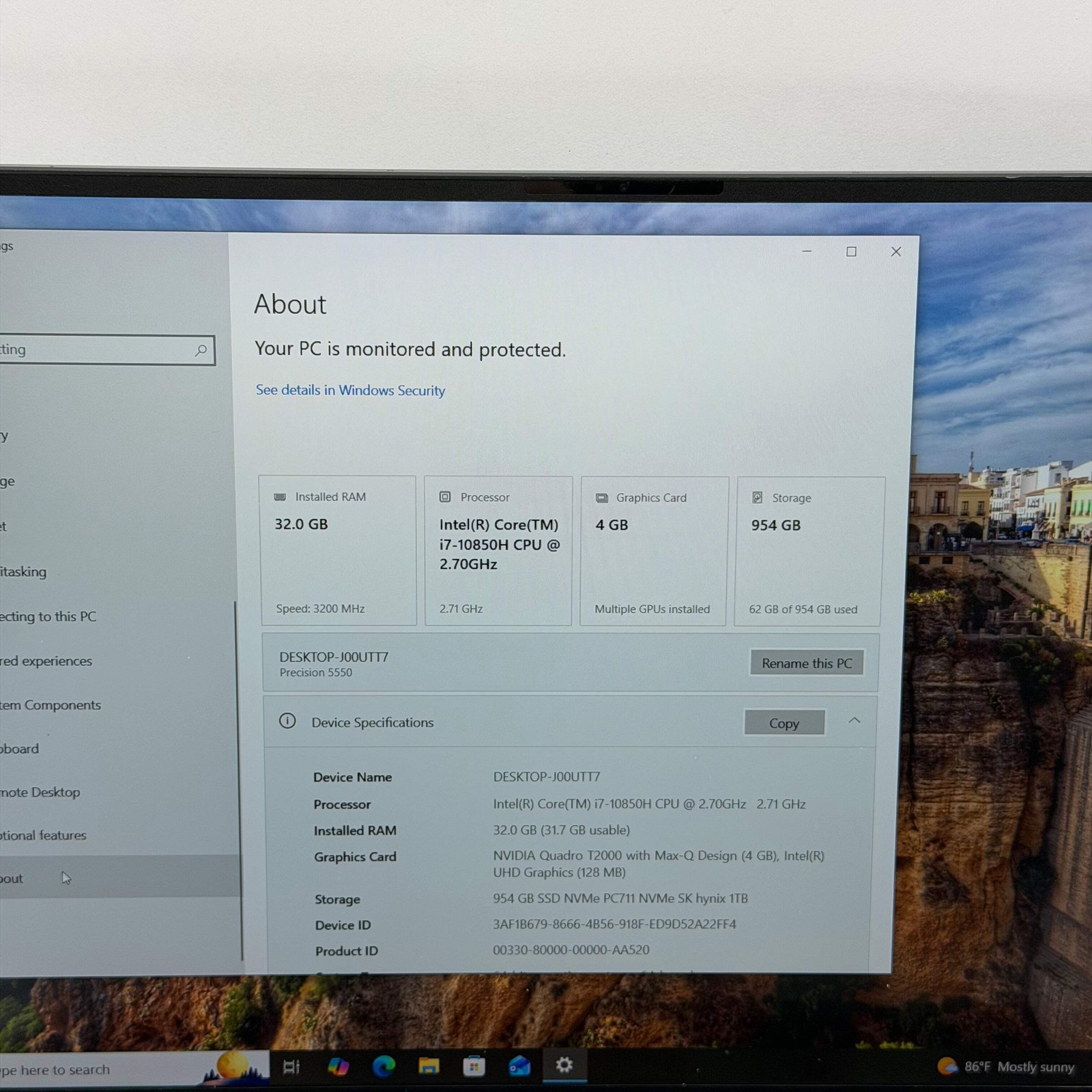 Broken Dell Precision 5550 15.6″ i7-10850H 2.7GHz 32GB RAM 1TB SSD Bad Batt