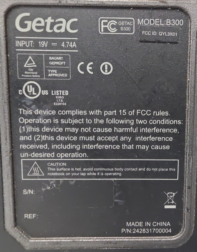 Getac B300 G1| Touch| Intel Core i5-L620| 4GB RAM| No HDD| No OS| 15,524 Hours