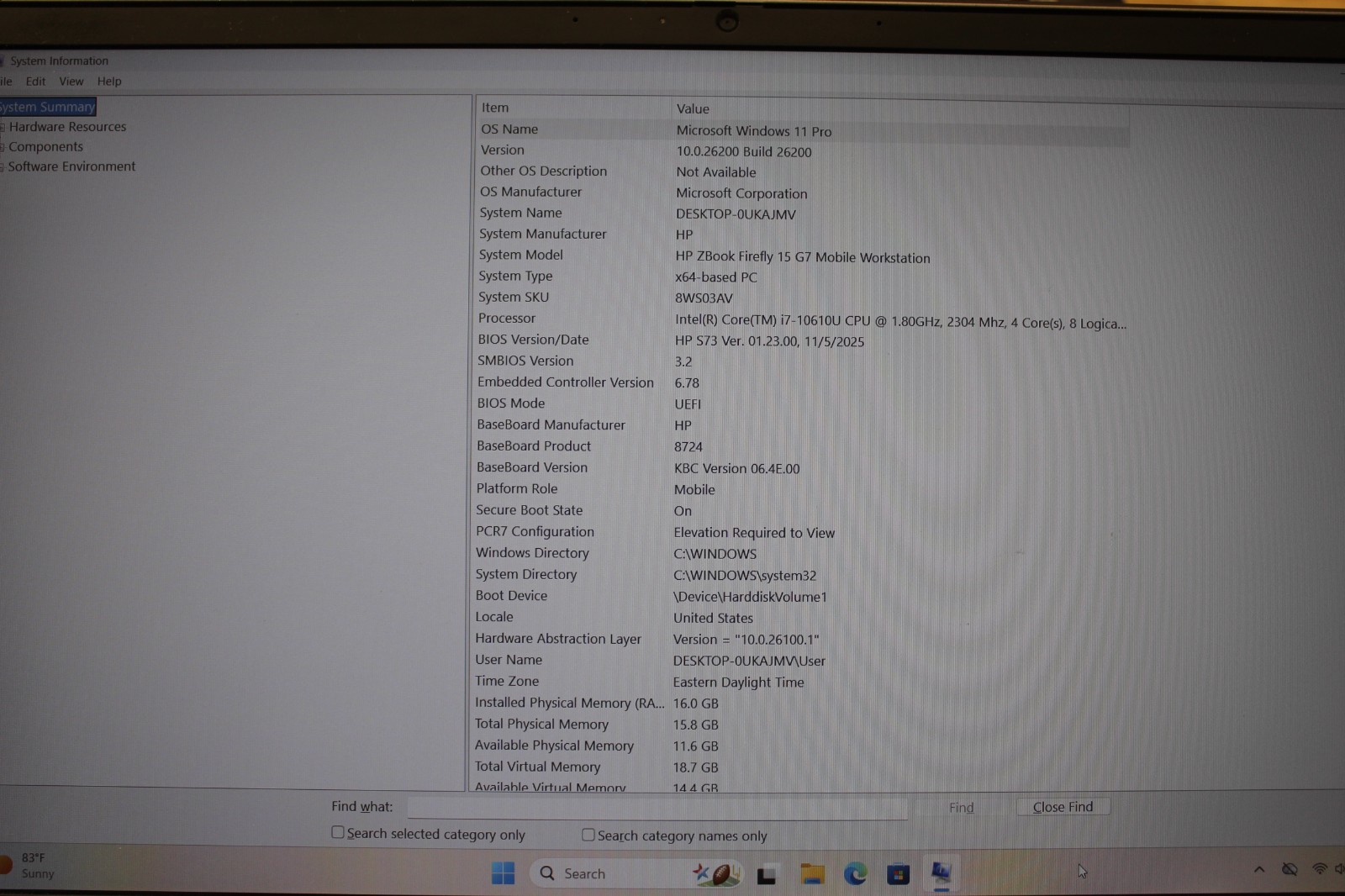 HP ZBook Firefly 15G7 Mobile WS I7-10610U 256GB NVME 16GB DDR4 Nvdia* See Desc