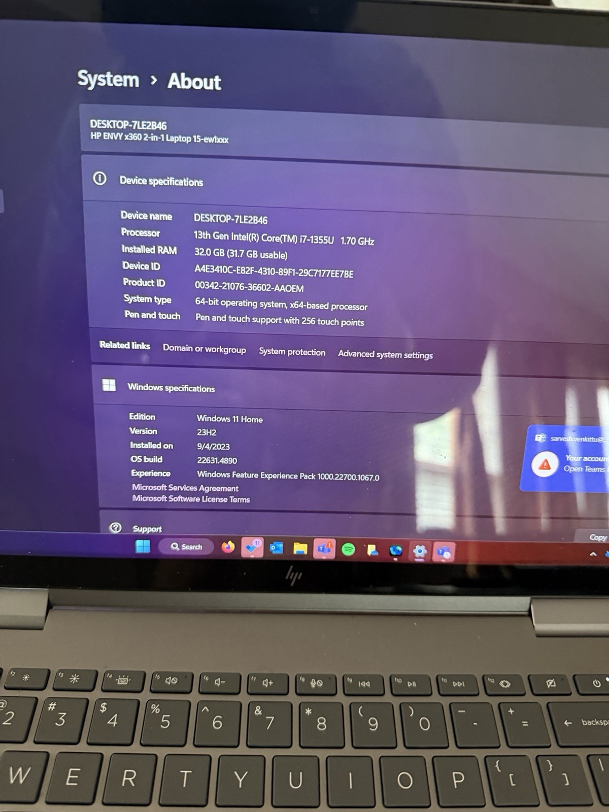HP ENVY x360 15″ FHD Touch 2-in-1 i7-1355U 32GB 512GB SSD Win11