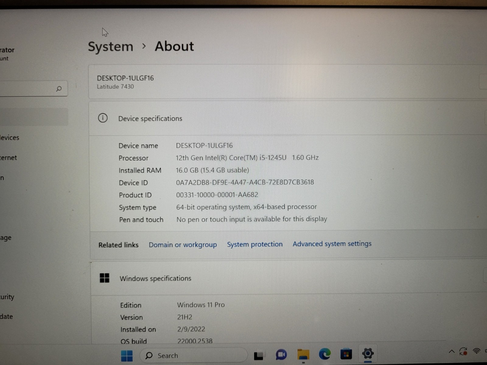 Dell latitude 7430 14″ i5-1245u 1.6ghz 16gb onboard ram no ssd used READ 2CHG3T3