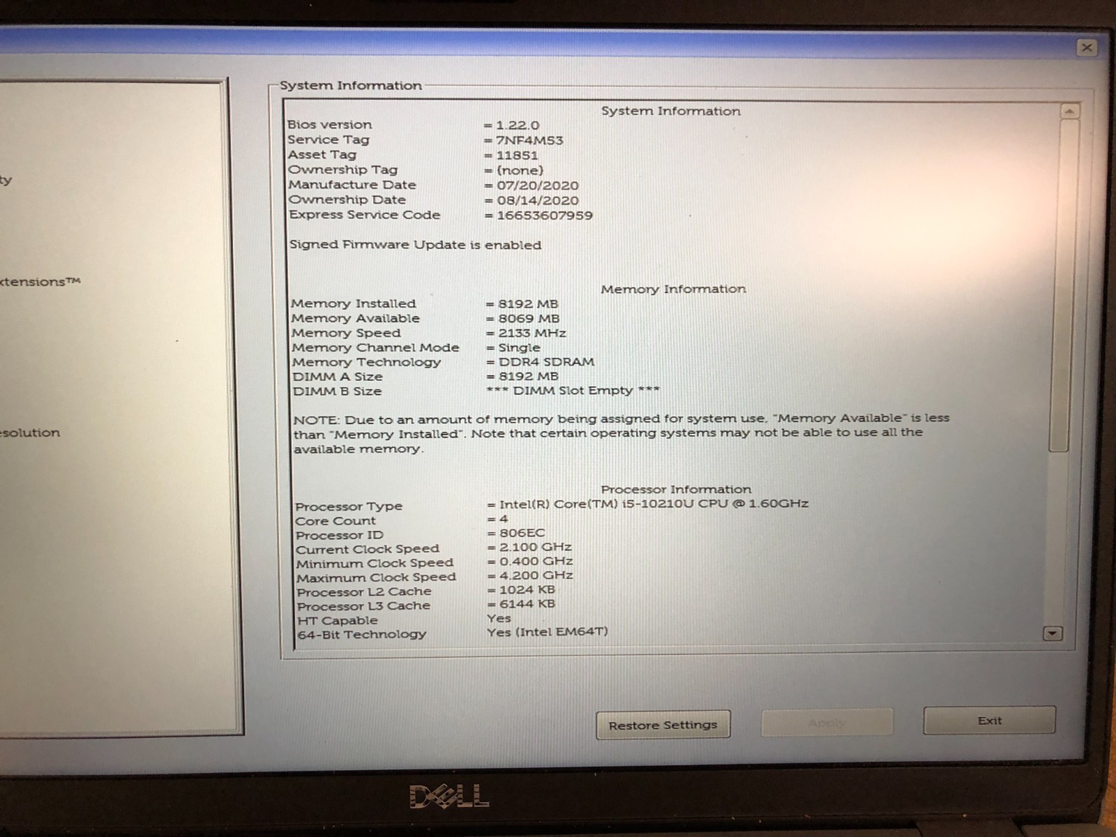 Dell Latitude 5510 sku 6780 15.6″ i5-10210U 8GB RAM Win11 NO SSD or A/C Tested!