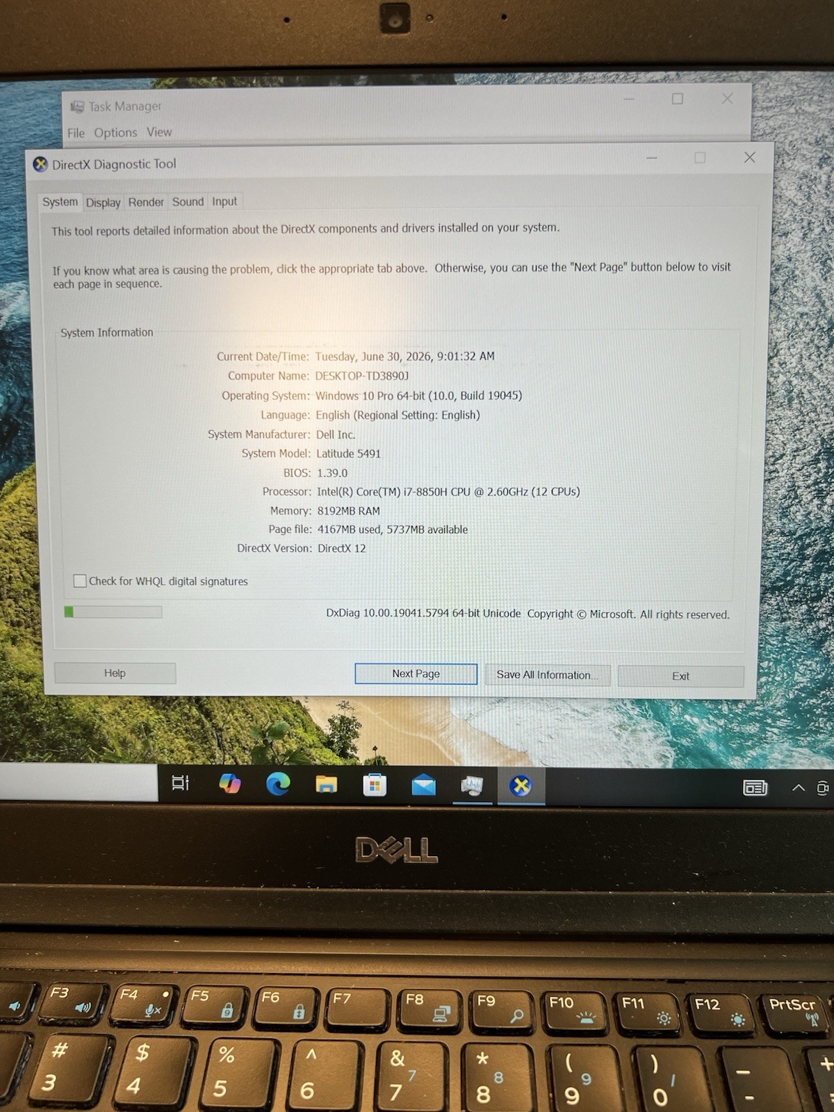 DELL LATITUDE 5491 Intel i7-8850H 8GB RAM 500GB SSD – Nvidia MX130 – Win 10 Pro