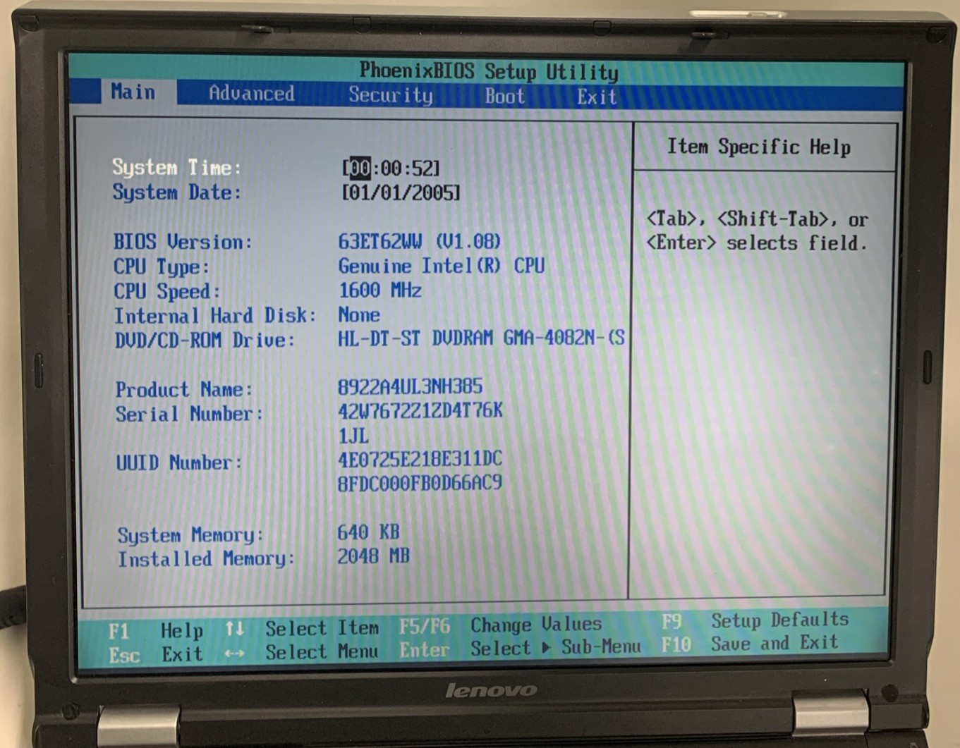 Lenovo 3000 C200 Genuine Intel 1.60GHz 2GB RAM 15″ No Battery No HDD No OS