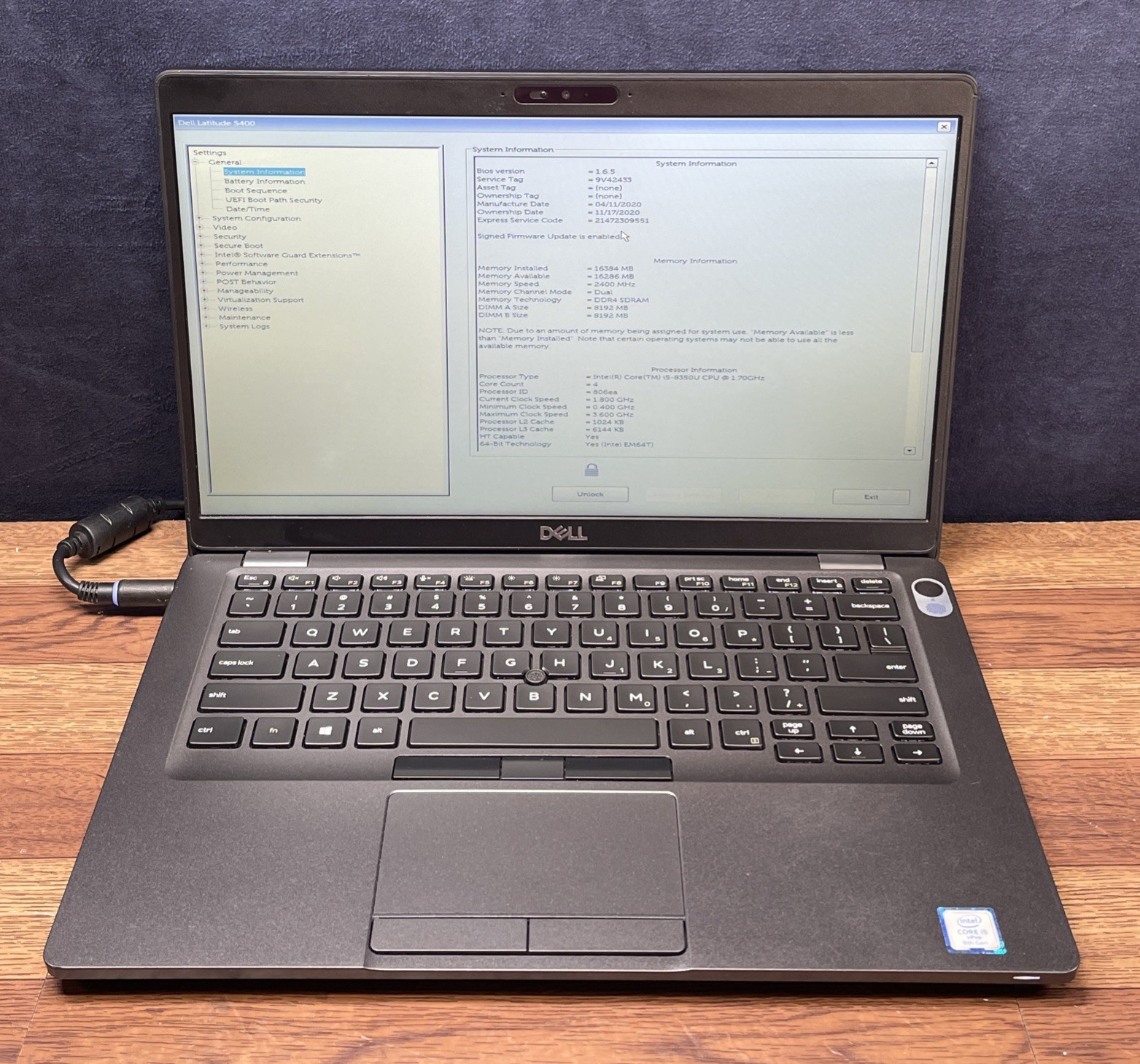 Dell Latitude 5400 Core i5-8350U 1.70 GHz 14 in 16GB RAM 256GB SSD