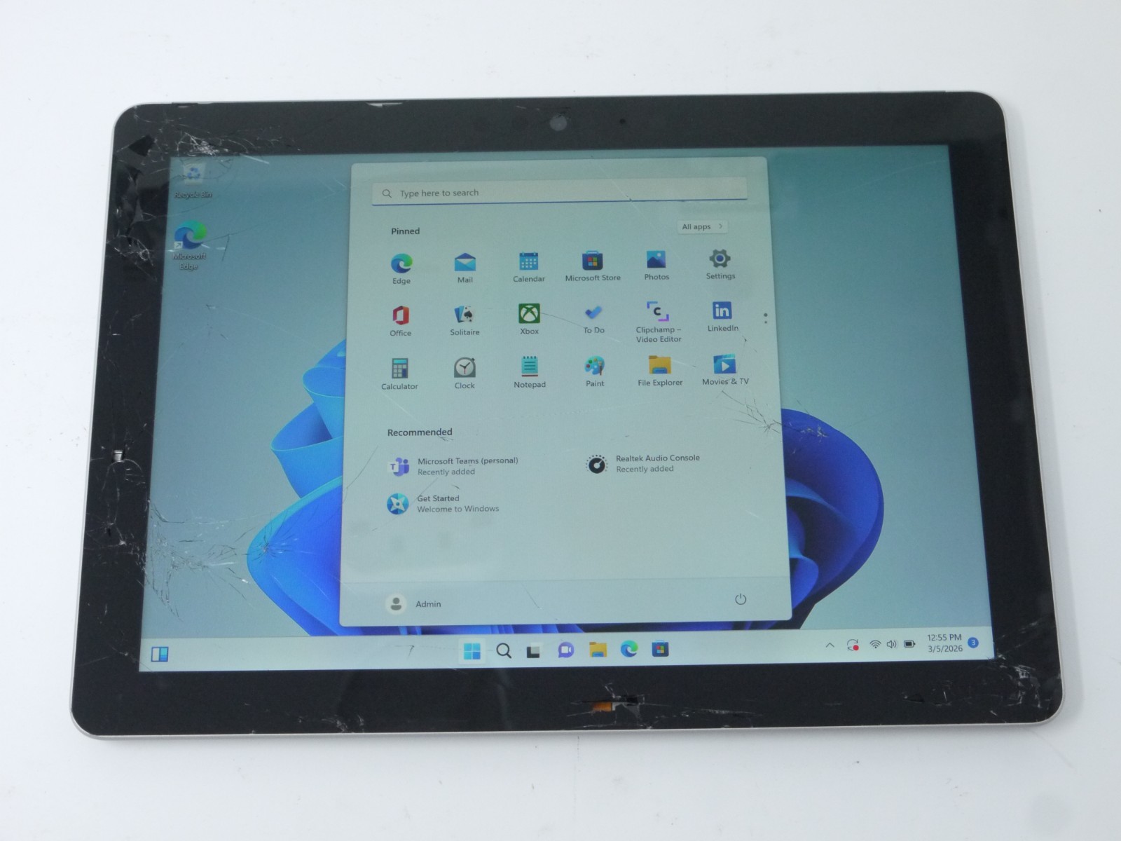 Microsoft Surface Go 1824 10″ Windows 11 64GB Tablet – Working but Cracked