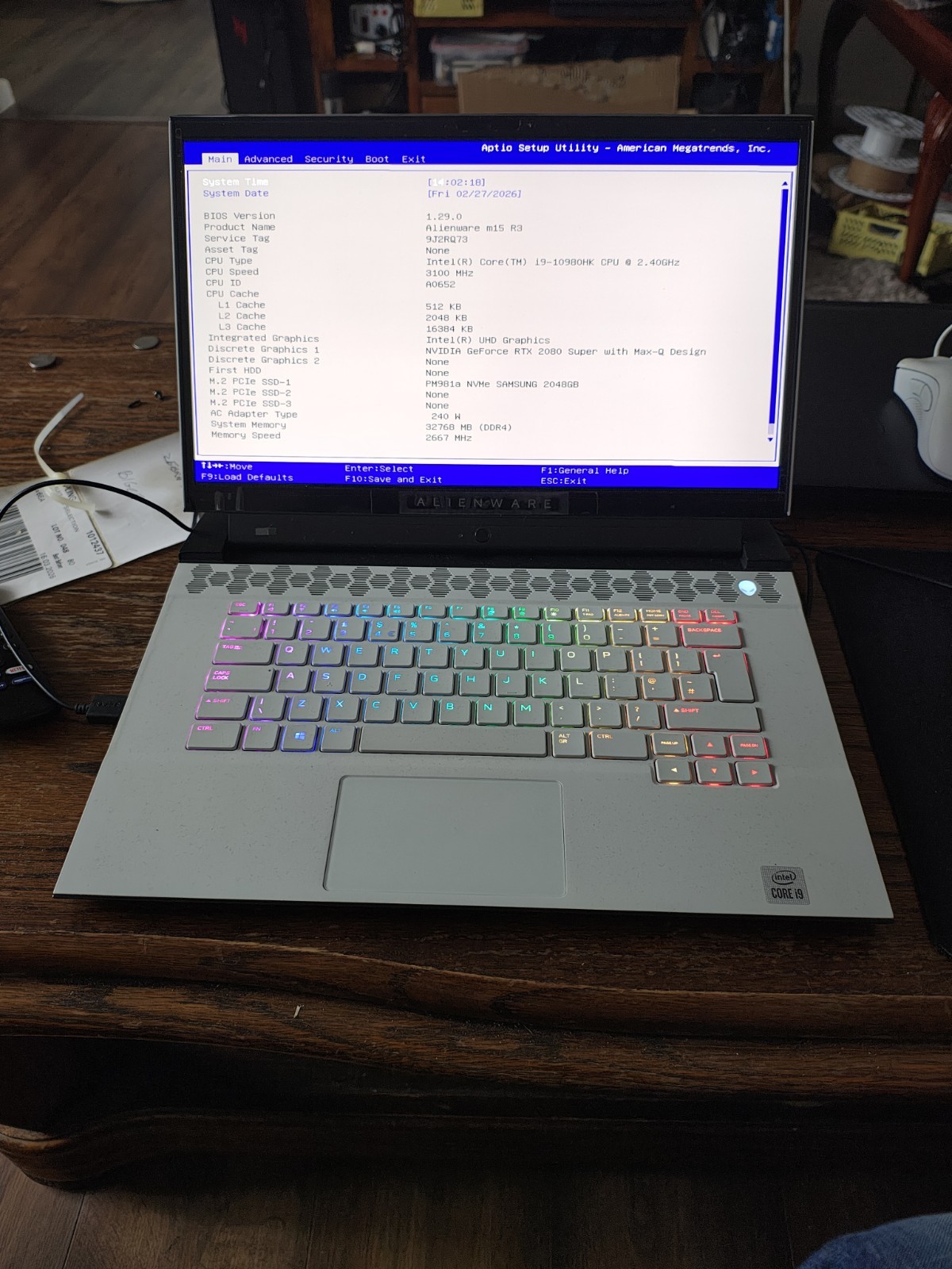 Alienware M15 R3 I9 32gb Rtx 2080