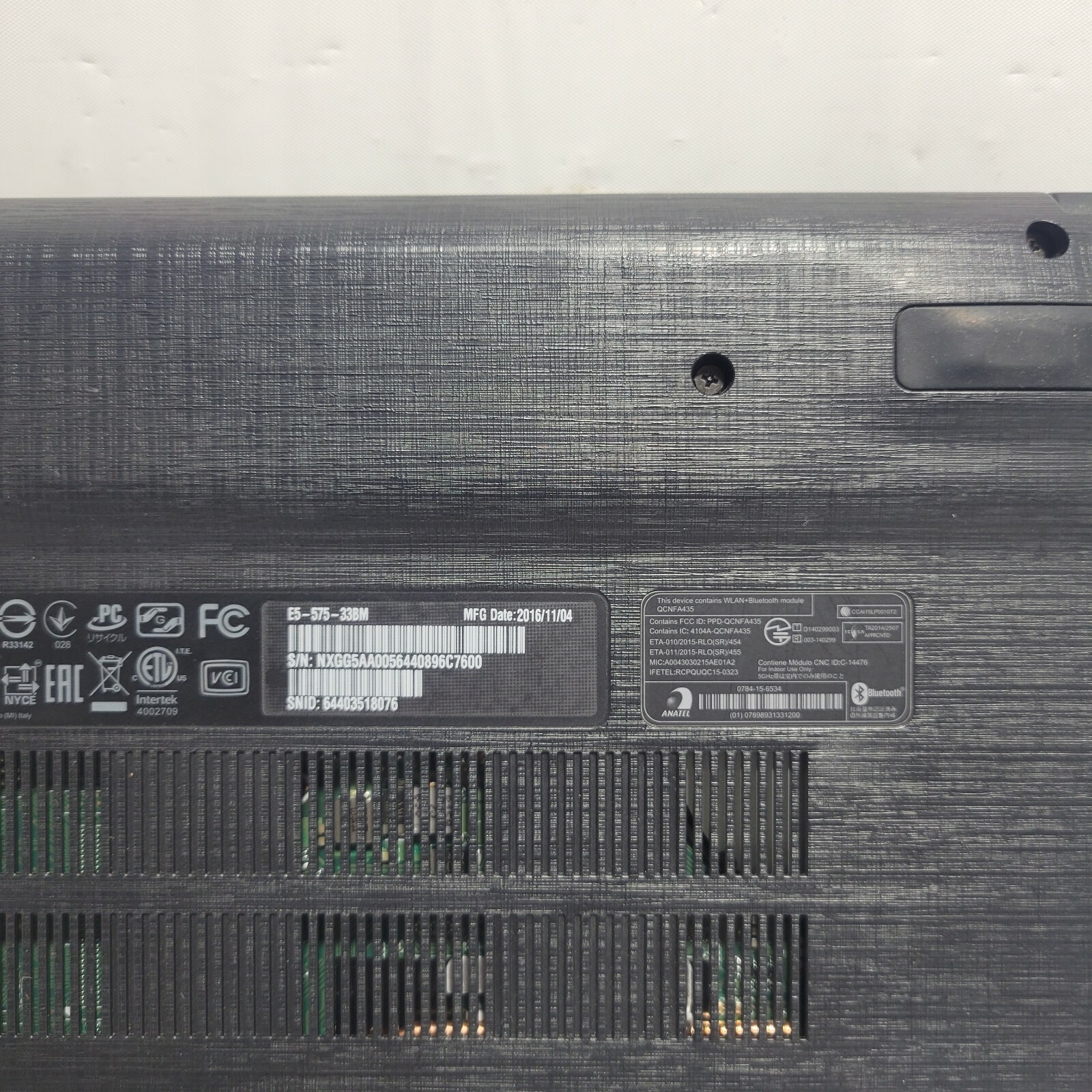 acer n16q2 ASPIRE E5-575 SERIES LAPTOP – DAMAGED- AS IS –