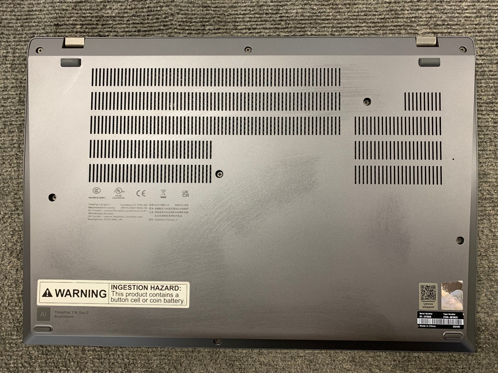 Lenovo ThinkPad T16 Gen 2 15.6″ Touch Laptop i7-1355U 16GB, 512GB NVMe, As Is