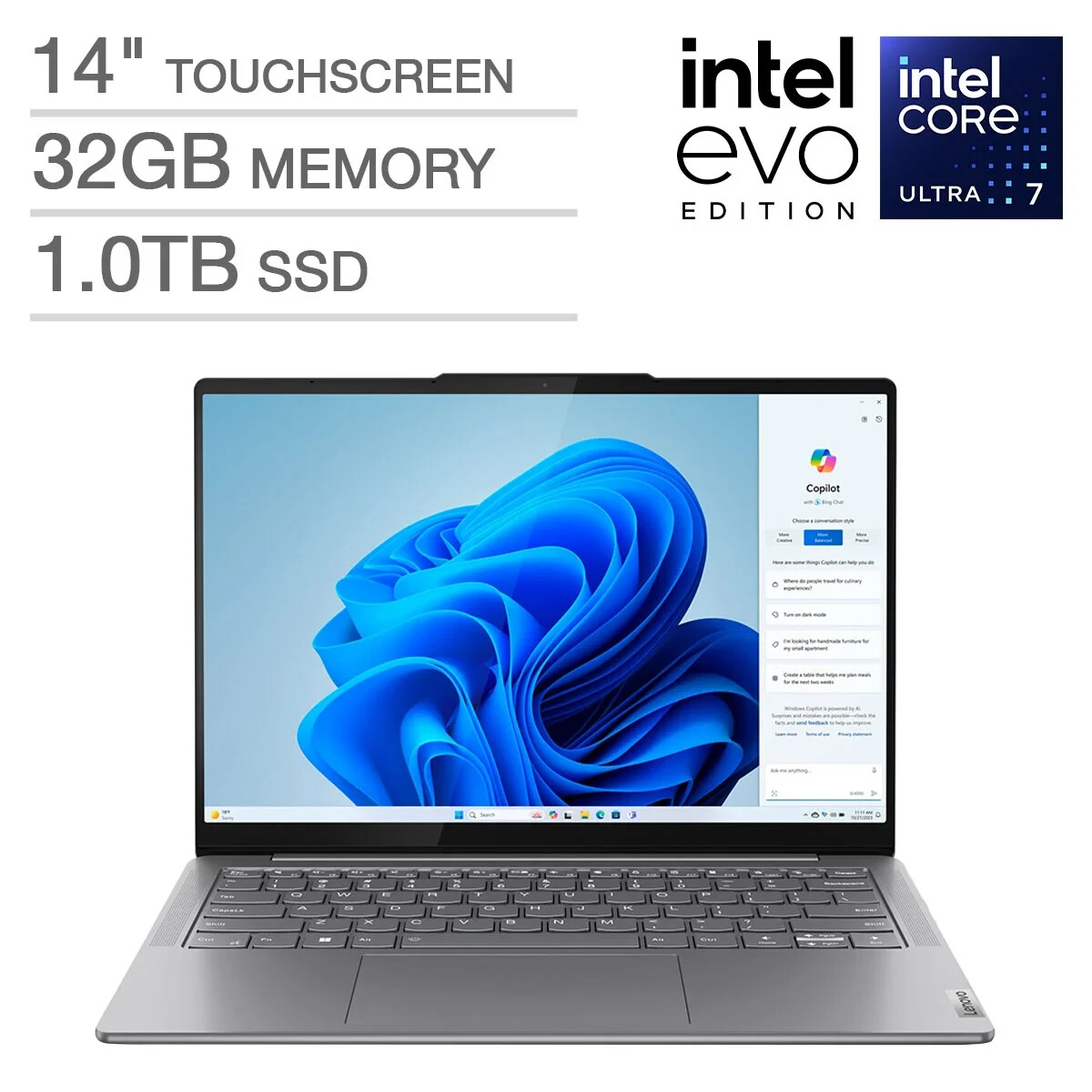 Lenovo Ideapad Slim 7i 14″ OLED Touch Laptop 7-155H 32GB 1TB 83D80003US