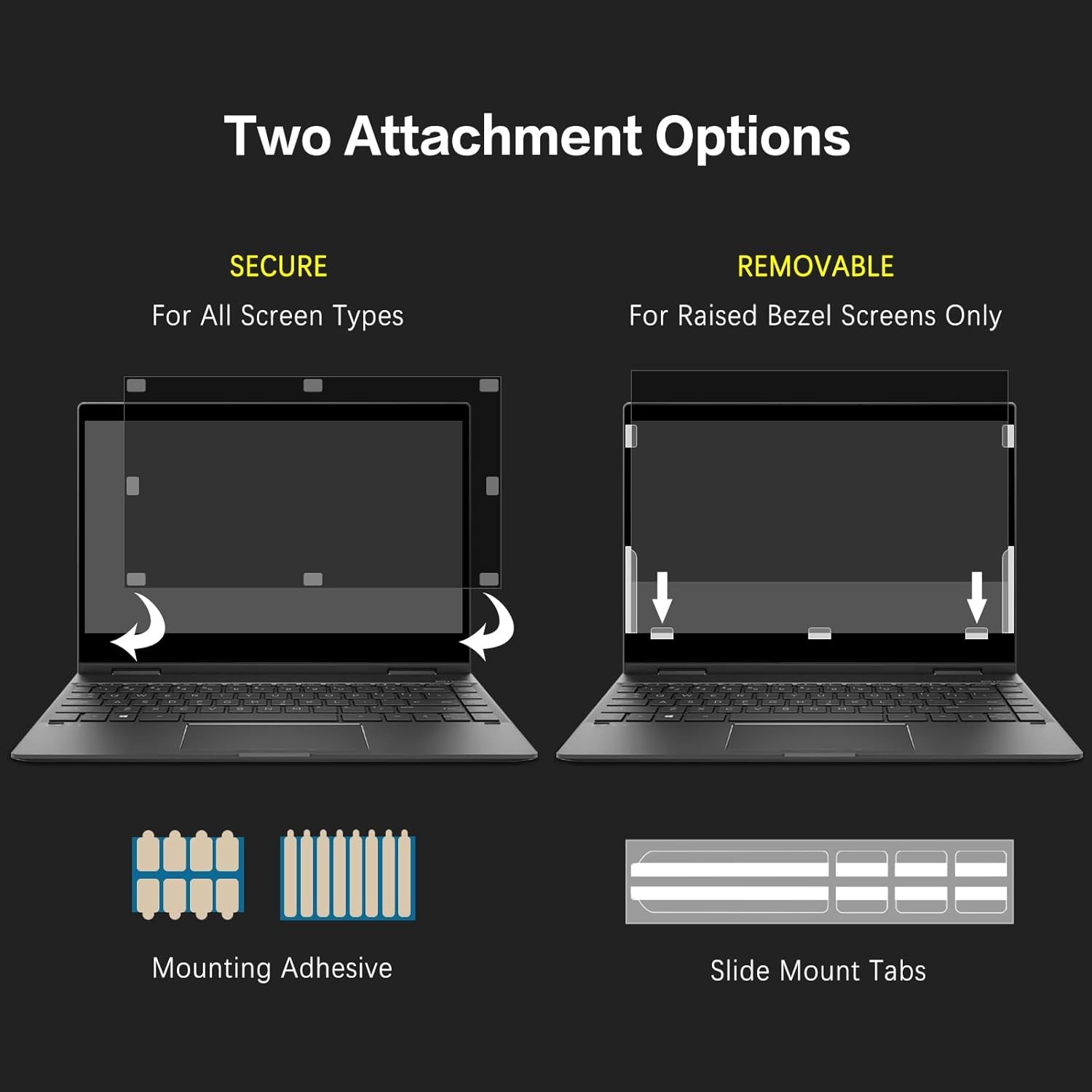 Laptop Privacy Screen 15.6 Inch 16:9 Aspect Ratio, Removable Anti Glare Filter