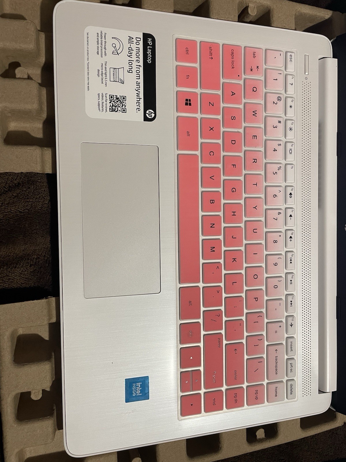 HP Laptop Intel Inside Pink Keyboard Case screen protector