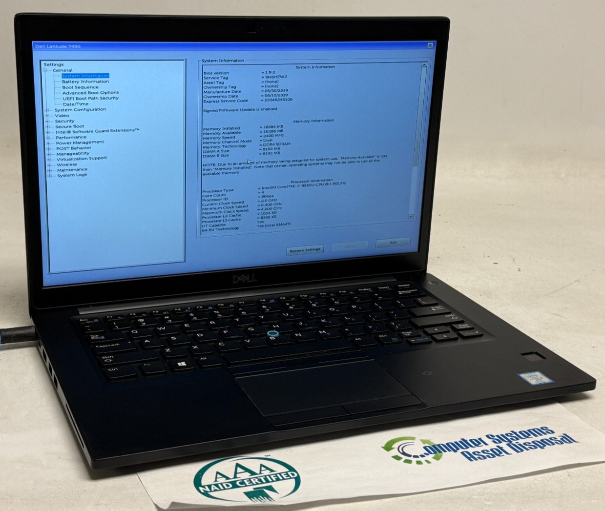 Dell Latitude 7490 14″ (i7-8650u 1.90GHz – 16GB RAM – 512GB SSD – Win11Home)
