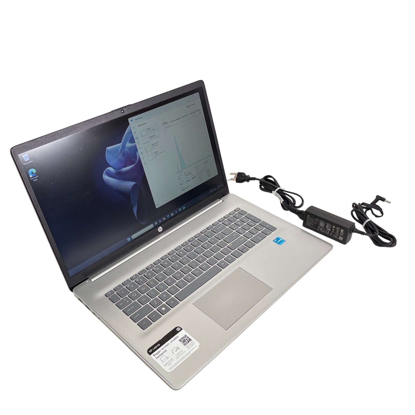 HP Laptop 17-cn0003dx Win 11 Intel Core i3-1125G4 2GHz 32GB RAM 1TB SSD 17.3”
