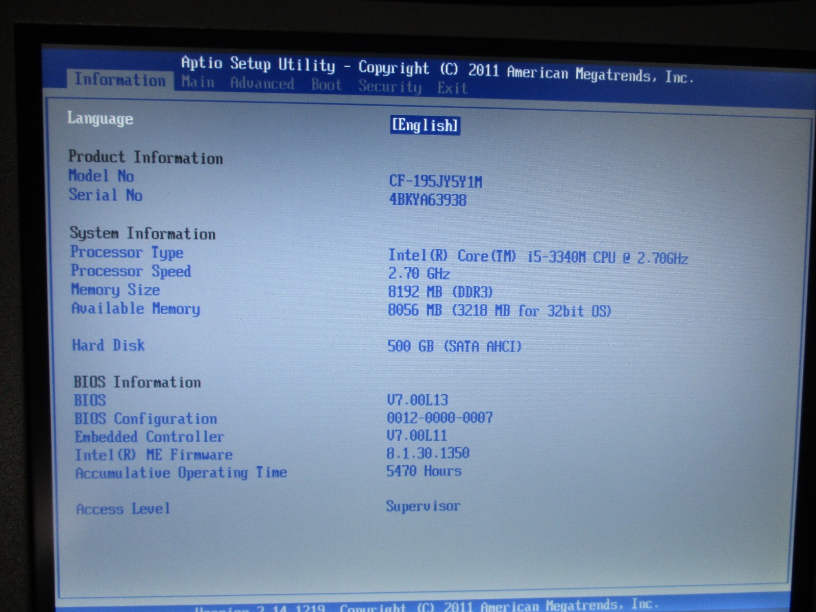 Panasonic ToughBook CF-19 MK7 TouchScreen i5-3340m 2.7Ghz 8GB 500GB Rubber Keybr