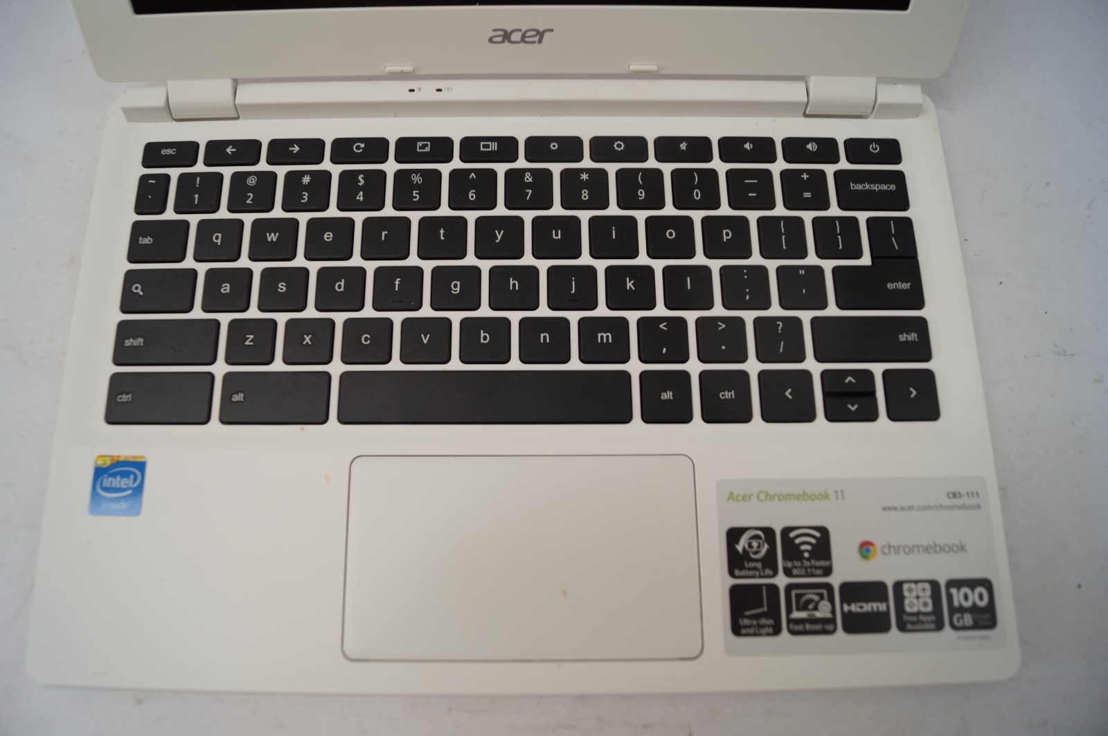 ACER CB3-111 2HQ ChromeBook II No Power Cord Untested PoR B152