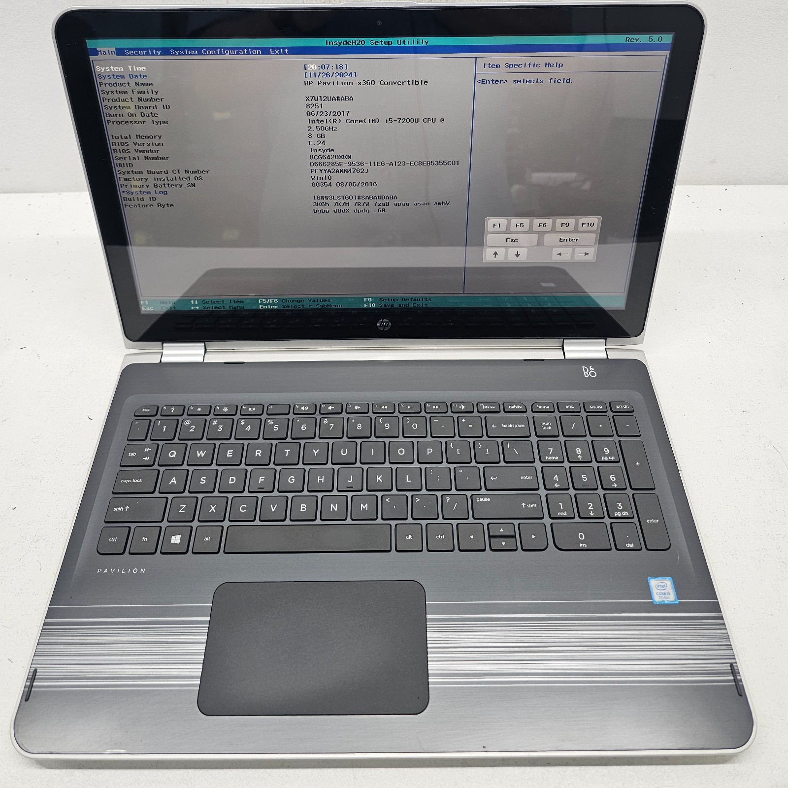 HP Pavilion X360 15-bk193ms Laptop Intel Core i5-7200U 8GB RAM No HD/OS (FL)