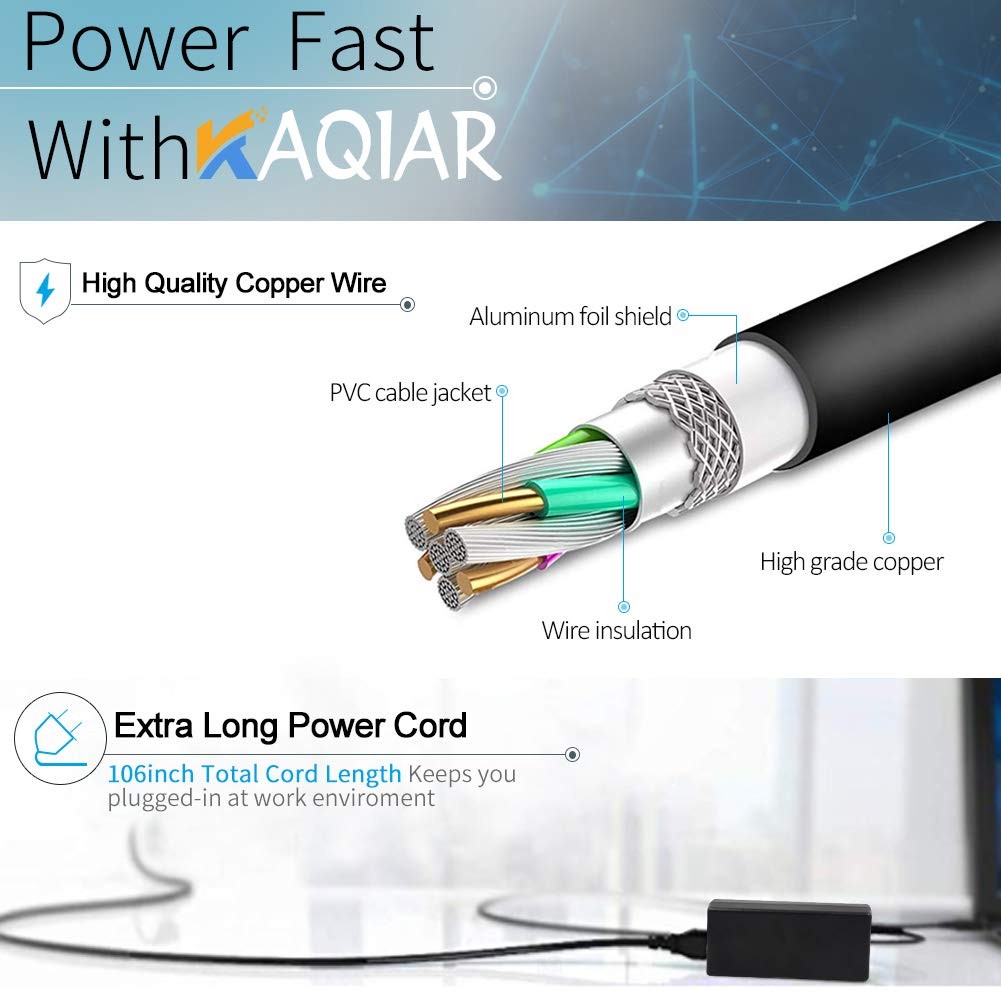 KAQIAR 90W AC Adapter Laptop Charger Compatible with HP Elitebook 8440p 8460p 25