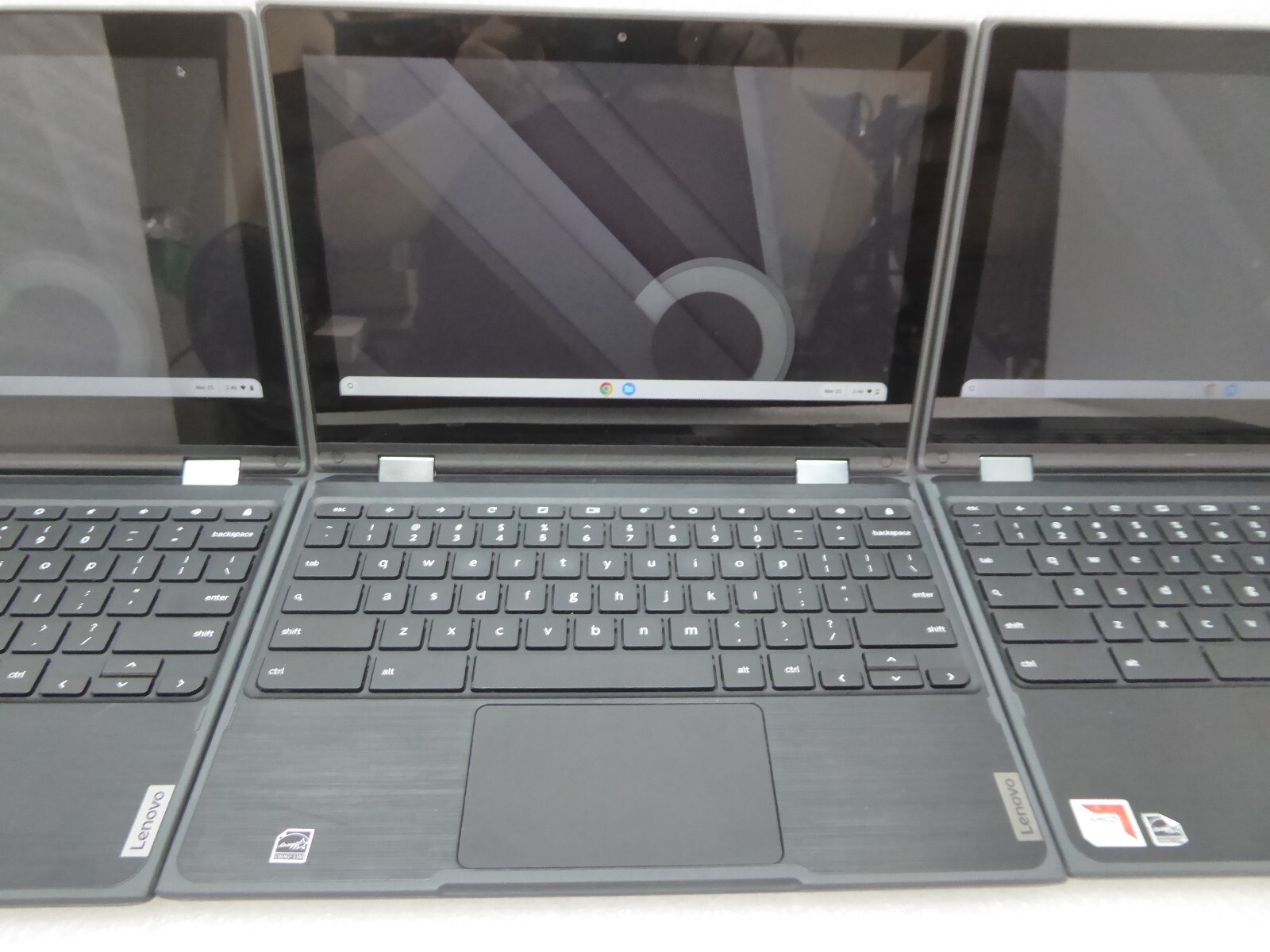 3 Lenovo Chromebook AMD A4 9120C Radeon R4 4GB Ram 300e 2nd Gen Touch Screen