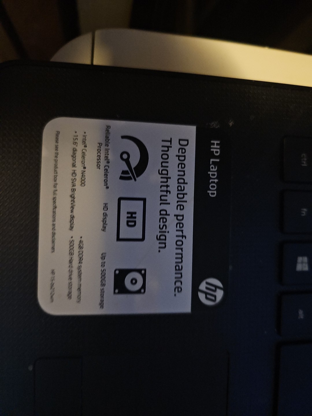 HP Laptop 15-BS212WM 15.6″ Celeron N4000 1.10Ghz 4GB RAM 500GB HDD